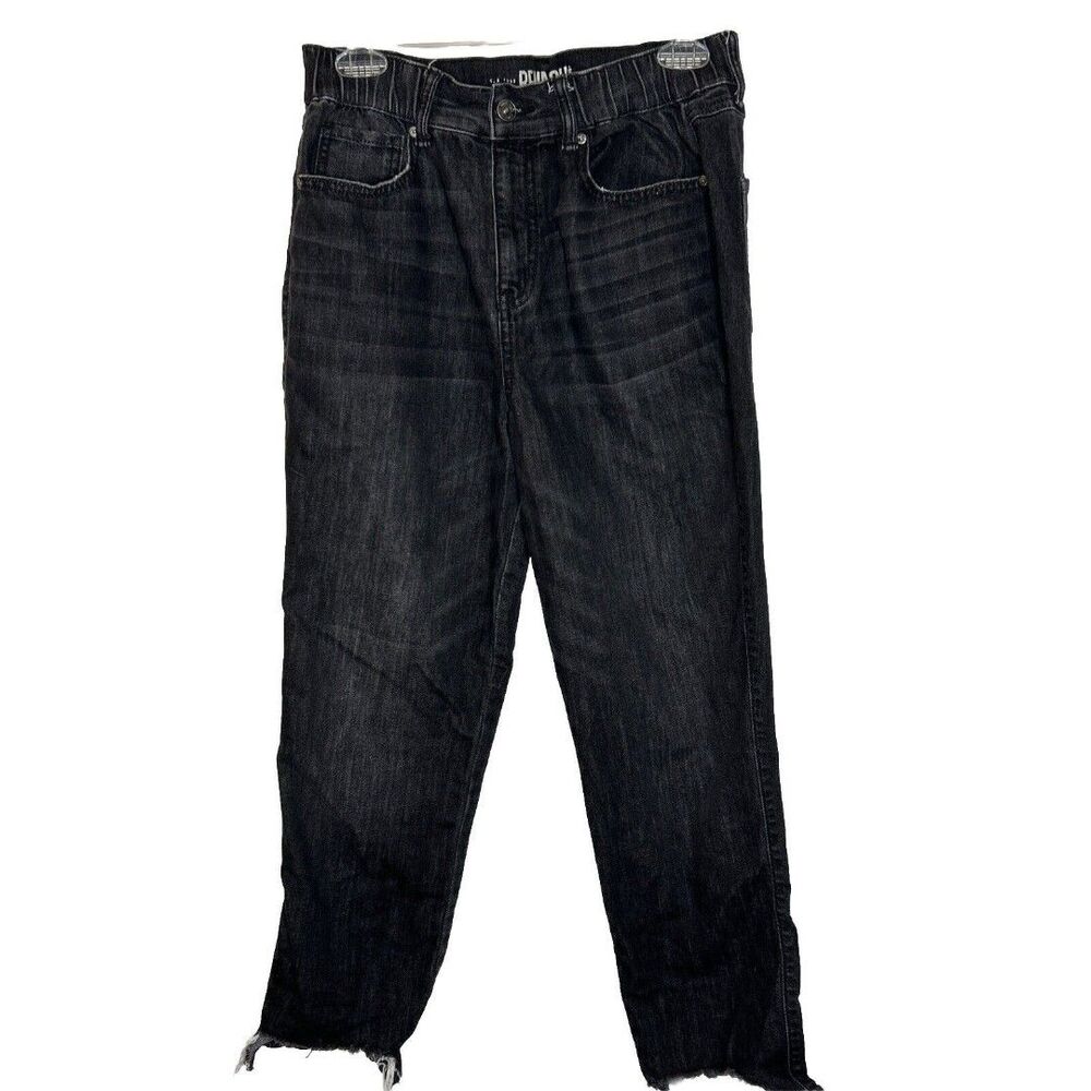 Rewash Juniors Jeans Size 9 short cropped above ankle Black Frayed Hem